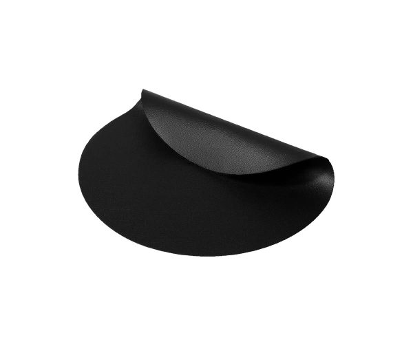 Placemat Leer Rond Zwart 1