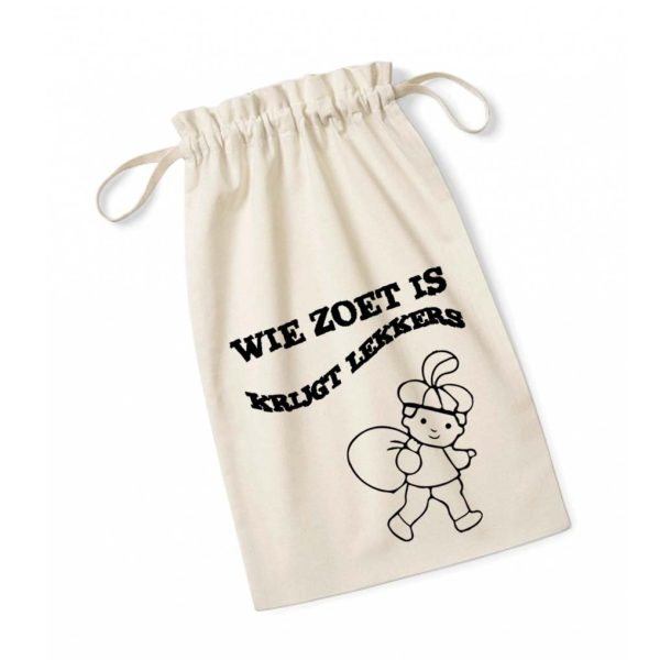 pepernoten zakje wie zoet is krijgt lekkers