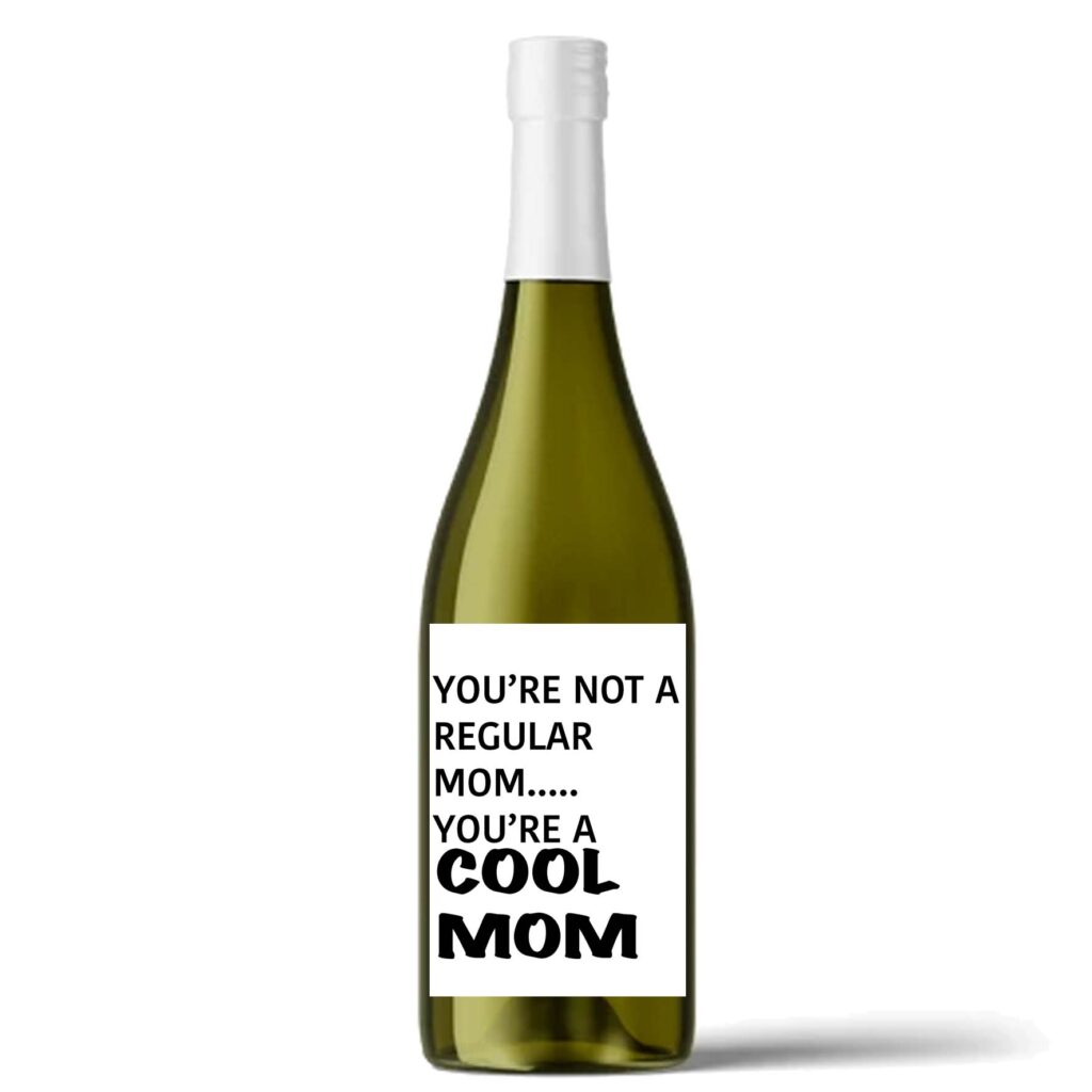 wijn etiket cool mom