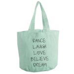 rote canvas tas dance laugh love dream believe