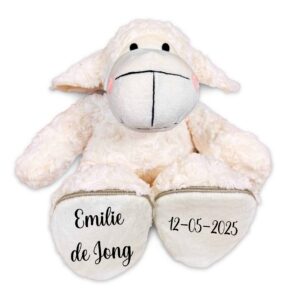 Schaap knuffel met eigen tekst